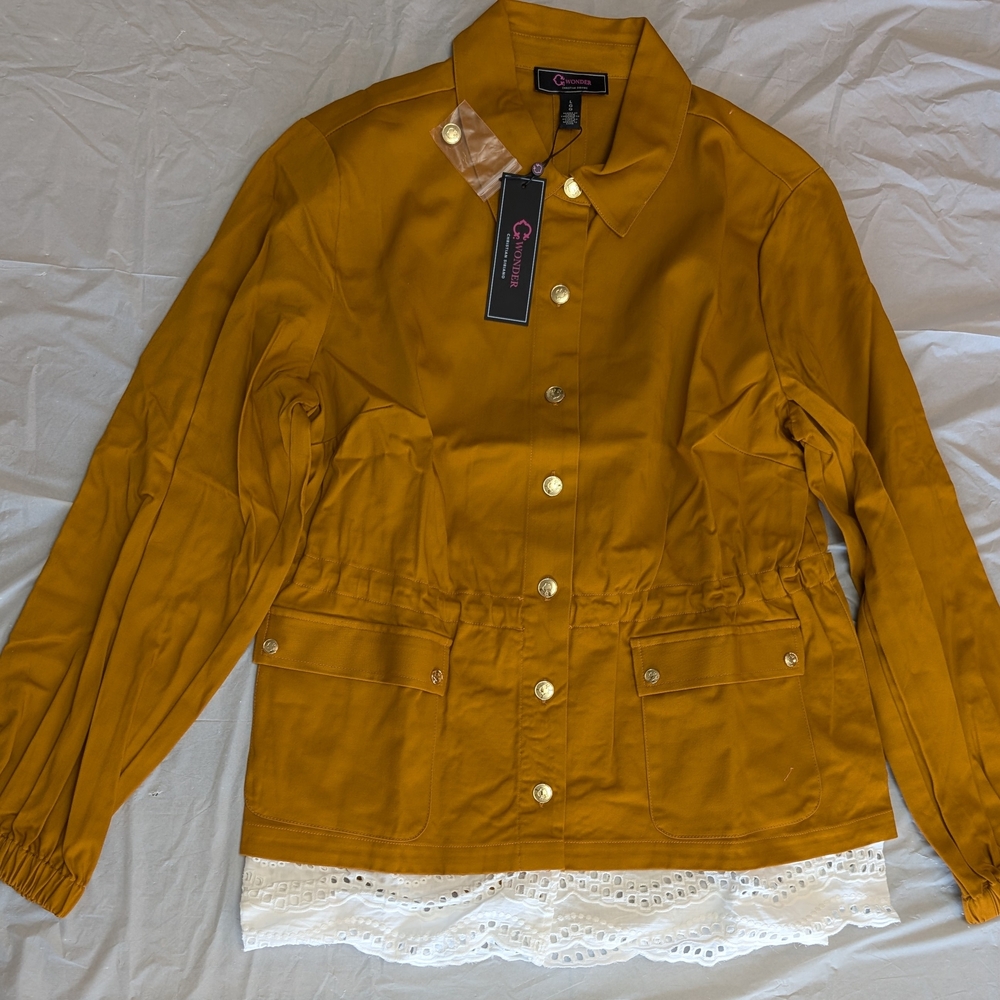 C. Wonder By Christian Siriano Women's Honey Ginger Utility Jacket Sz Large Nwt